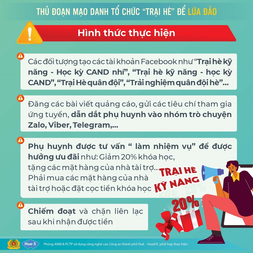 Cảnh báo mạo danh tổ chức trại hè để lừa đảo