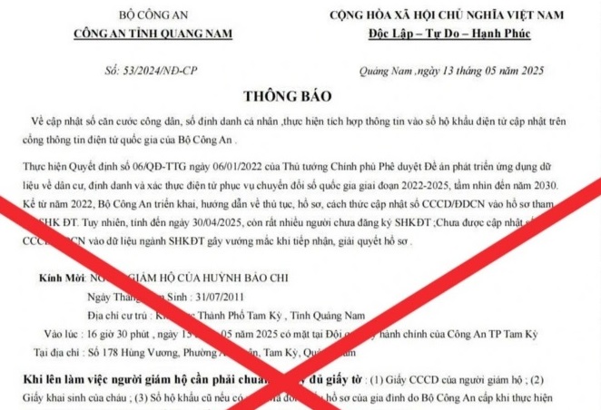 Cảnh báo thủ đoạn làm giả văn bản của công an để lừa đảo