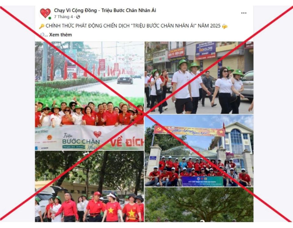 Mạo danh Chiến dịch 'Triệu bước chân nhân ái' để lừa đảo kêu gọi quyên góp, gây quỹ