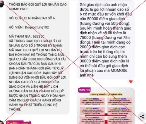 "Sập bẫy" đầu tư MoMo Pro giả mạo, nhiều nạn nhân bị chiếm đoạt số tiền lớn