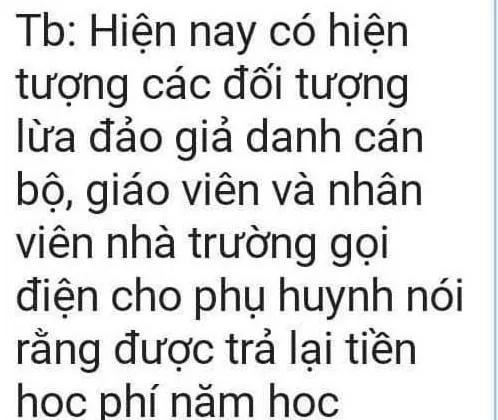 Cảnh báo tin nhắn, cuộc gọi giả mạo hoàn trả học phí để chiếm đoạt tài sản