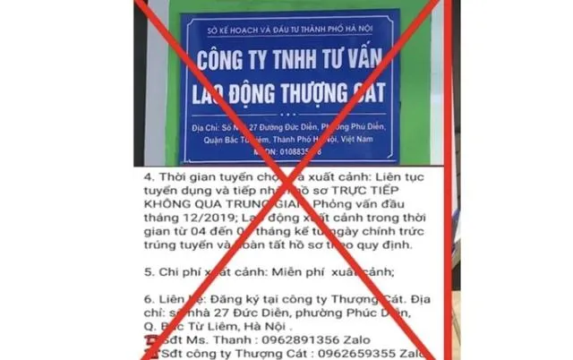Cảnh báo thủ đoạn giả mạo giấy tờ công ty xuất khẩu lao động để lừa đảo