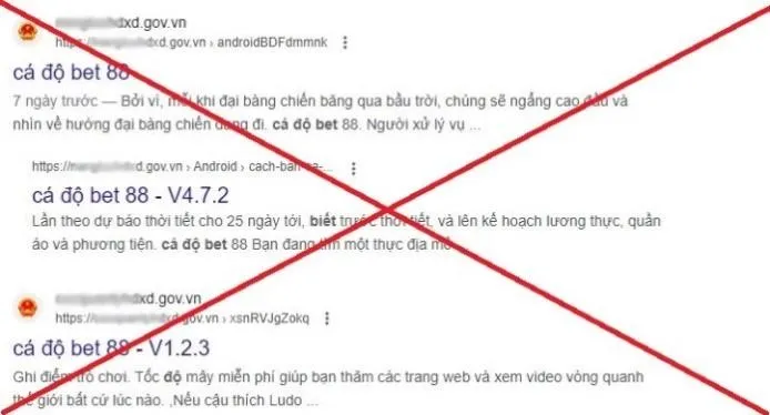 Hàng loạt website cơ quan Nhà nước bị chèn link quảng cáo cờ bạc